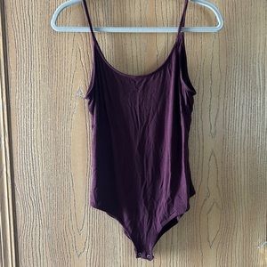 Ribbed Maroon Bodysuit